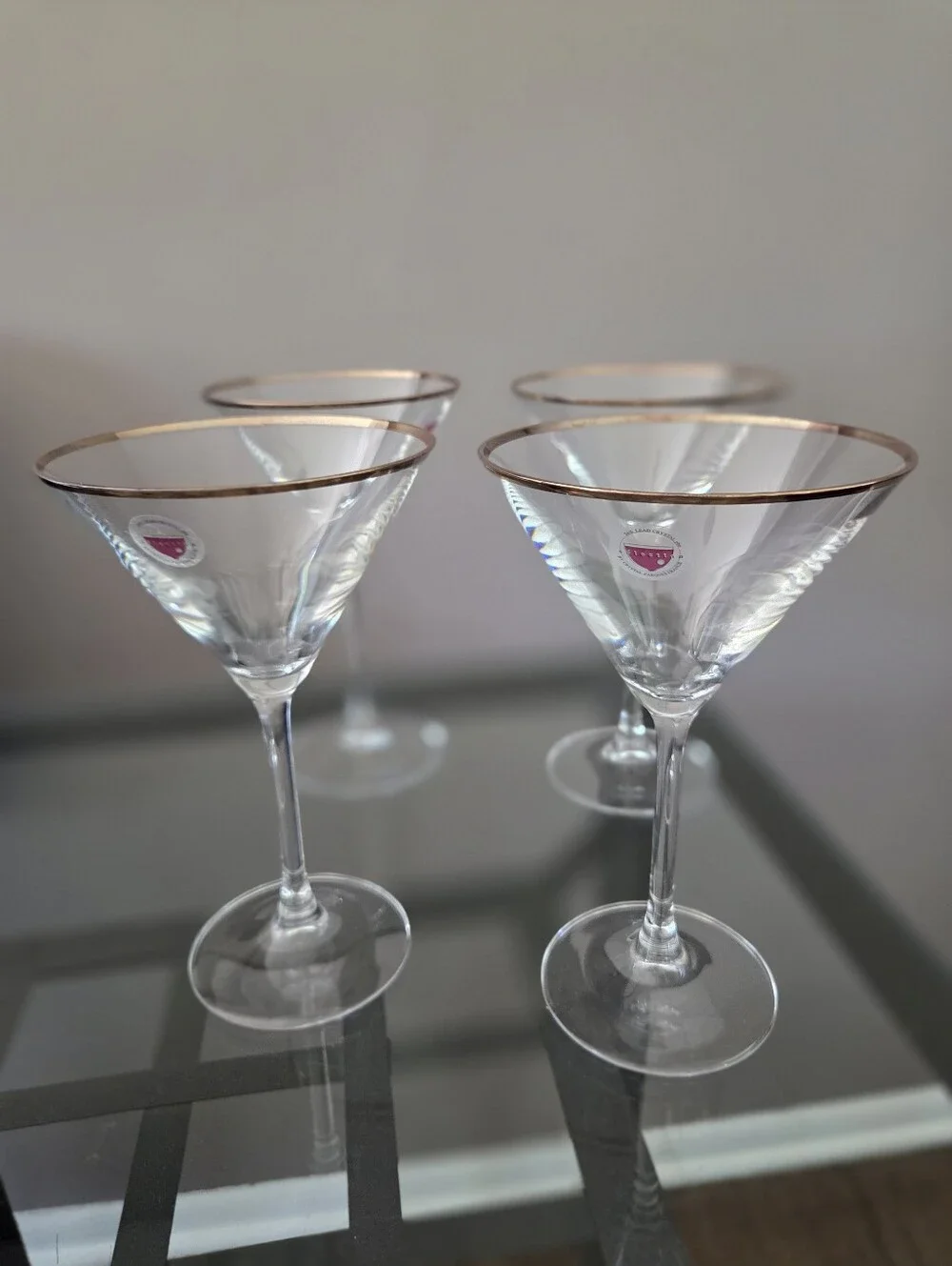 Set of 4 Cristal d’Arques Paris Selectio 24% Lead Crystal Martini Glasses France